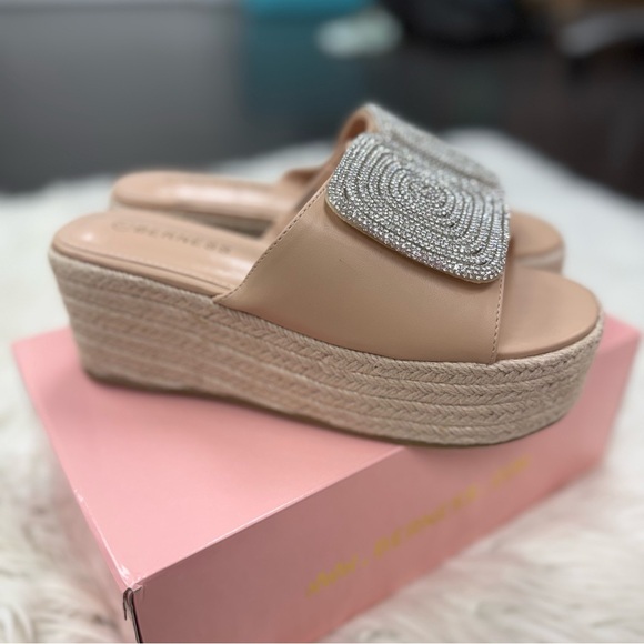 Beige Platform Rhinestone Sandal - Picture 4 of 6